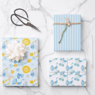 Babyduschenwrapping Papier Set 3