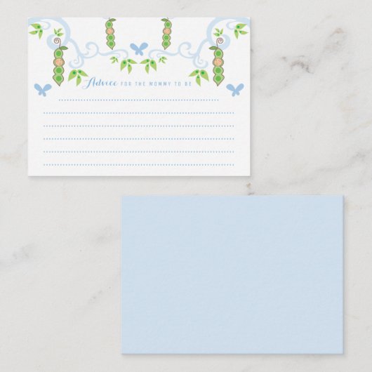 Babyduscherbse in einer Pod-MOMY-Anleitung Hinweiskarte (Vorne/Hinten)