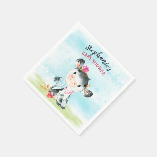 Babyduschfarm für Wasserfarben Serviette (Ecke)