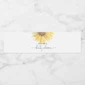 Babyduschflasche mit Sonnenblumen Wasserflaschenetikett (Einzelnes Label)