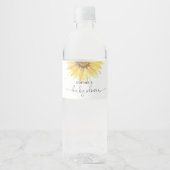 Babyduschflasche mit Sonnenblumen Wasserflaschenetikett (Vorderseite)