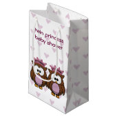 Babyduschgeschenk für zwei Prinzessinnen Kleine Geschenktüte (Vorderseite Schrägansicht)