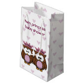 Babyduschgeschenk für zwei Prinzessinnen Kleine Geschenktüte (Rückseite Schrägansicht)