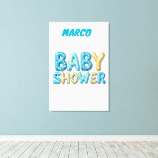 Babyduschgeschenk Leinwanddruck (Insitu (Holzboden))