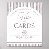 Babyduschgeschenke und -karten für neutrale Toile Poster (Vorne)