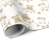 Babyduschgeschlecht, neutral braun und weiß geschenkpapier (Rolleneckpunkt)
