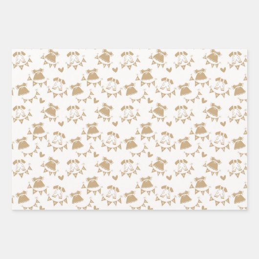 Babyduschgeschlecht, neutral braun und weiß geschenkpapier set (Vorderseite)