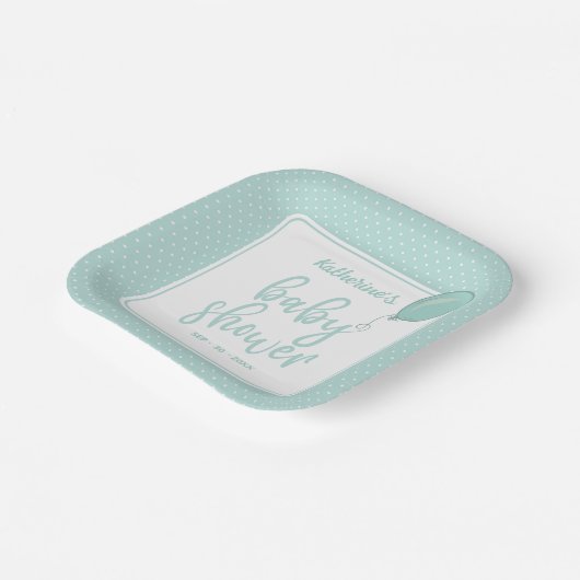 Babyduschgeschlecht, neutrale Minze grün Pappteller (Gewinkelt)