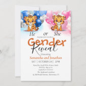 Babyduschgeschlecht offenbart rosa und blaue Balko Ankündigung (Vorderseite)