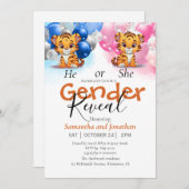 Babyduschgeschlecht offenbart rosa und blaue Balko Ankündigung (Vorne/Hinten)