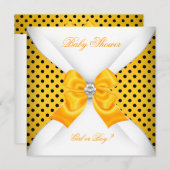Babyduschgeschlecht zeigt schwarz-gelbe weiße Flec Einladung (Vorne/Hinten)