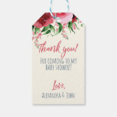Babyduschgiftmarken Floral Geschenkanhänger (Rückseite)