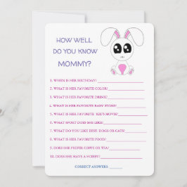 Babyduschhase, wie gut kennen Sie Mama? Einladung