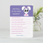 Babyduschhase, wie gut kennen Sie Mama? Einladung (Stehend Vorderseite)