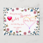 Babyduschherz Ankündigungspostkarte (Vorderseite)