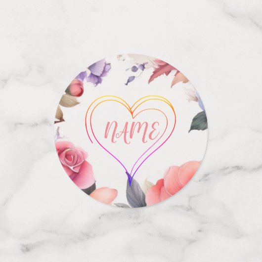 Babyduschherz Konfetti (Klein Vorderseite)