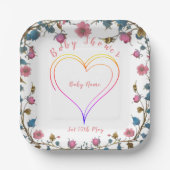 Babyduschherz Pappteller (Vorderseite)