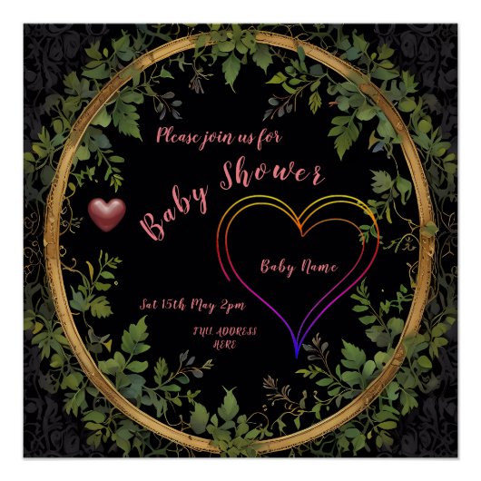 Babyduschherz Poster (Vorderseite)