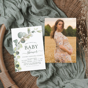Babyduschkabine Grünes Foto Eukalyptus Einladung
