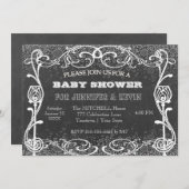 Babyduschkabine mit Chalk-Glitzer Einladung (Vorne/Hinten)