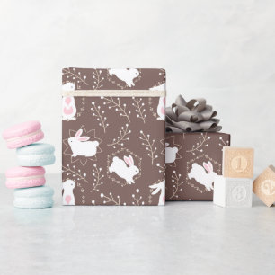 Babyduschkaninchen in Braun Geschenkpapier