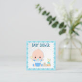 Babyduschkarte, Baby und Spielzeug. Grußkarte Begleitkarte (Stehend Vorderseite)