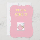 Babyduschkarte - EIN MÄDCHEN Einladung (Rückseite)