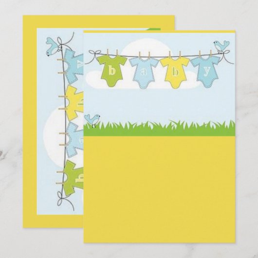 Babyduschkarte Einladung (Vorne/Hinten)