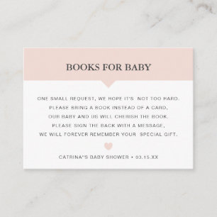 Babyduschkarte für das Blush Book anfordern Begleitkarte