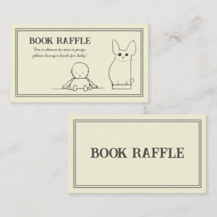 Babyduschkarte für das Vintage Buch Raffle Begleitkarte