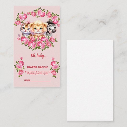 Babyduschkarte für Windelwindeln Begleitkarte (Vorne/Hinten)