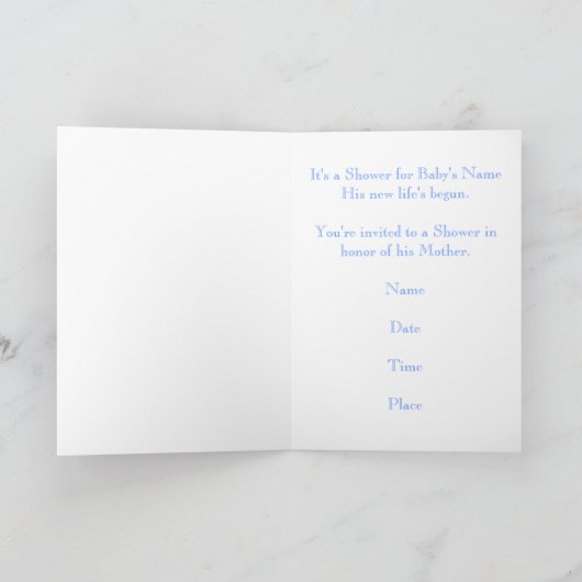 Babyduschkarte (Junge) Einladung (Innenseite)