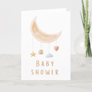 Babyduschkarte mit Crescent Moon Mobile Dankeskarte