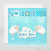 Babyduschkarte mit Schafen (Vorne/Hinten)