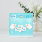 Babyduschkarte mit Schafen (Stehend Vorderseite)