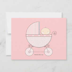 Babyduschkarte mit Sweet Carriage Mommy Advice Car Hinweiskarte