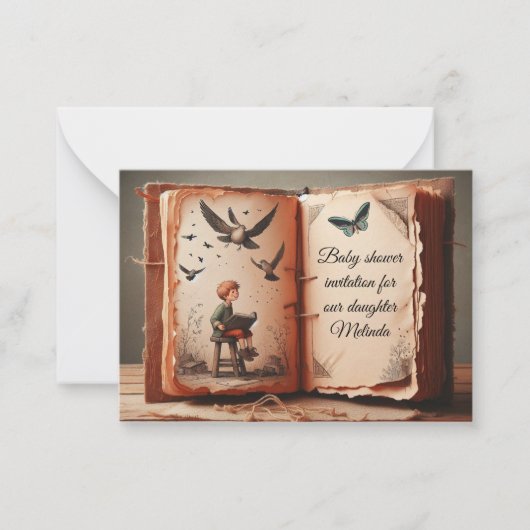 Babyduschkarte Mitteilungskarte (Vorderseite)