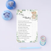 Babyduschkarte (über oder unter Bärengarten) Flyer (Einzeln)