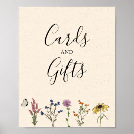 Babyduschkarten für Vintage Wildblume und Geschenk Poster