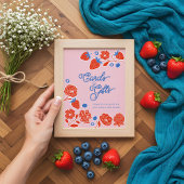 Babyduschkarten & Geschenke Beeren & Blume Poster