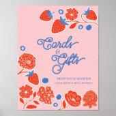 Babyduschkarten & Geschenke Beeren & Blume Poster (Vorne)