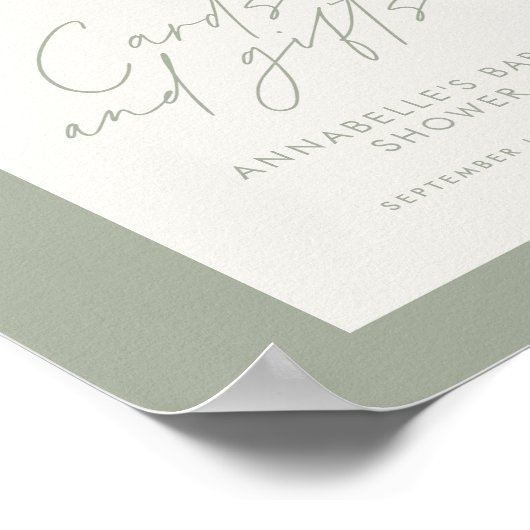 Babyduschkarten Geschenke Grün Poster (Ecke)