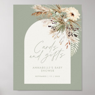 Babyduschkarten Geschenke Grün Poster