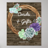 Babyduschkarten Geschenke Schilder rustikale Sukku (Vorne)