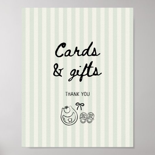 Babyduschkarten und Geschenke auf der Verpackung Poster (Vorne)