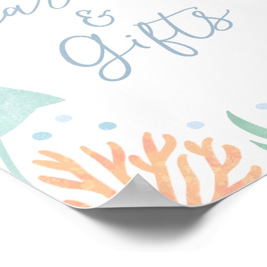 Babyduschkarten und Geschenke unter dem Meer Poster (Ecke)
