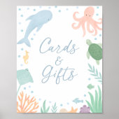 Babyduschkarten und Geschenke unter dem Meer Poster (Vorne)