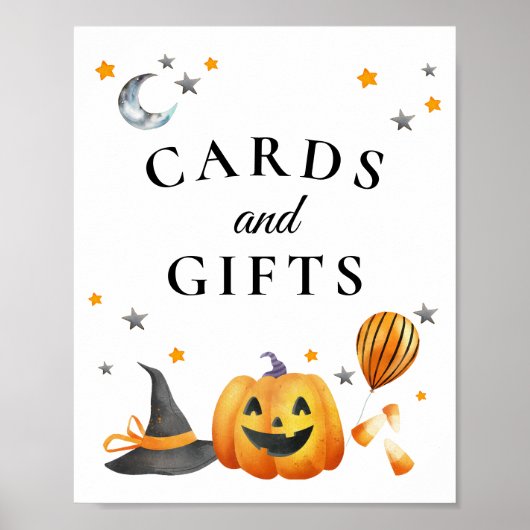 Babyduschkarten und Geschenkschild für Boo Hallowe Poster (Vorne)
