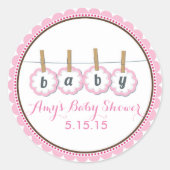 Babyduschklebekleber Runder Aufkleber (Vorderseite)