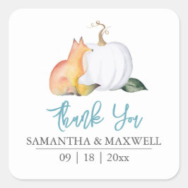 Babyduschkleber Danke Niedliches Holz Quadratischer Aufkleber